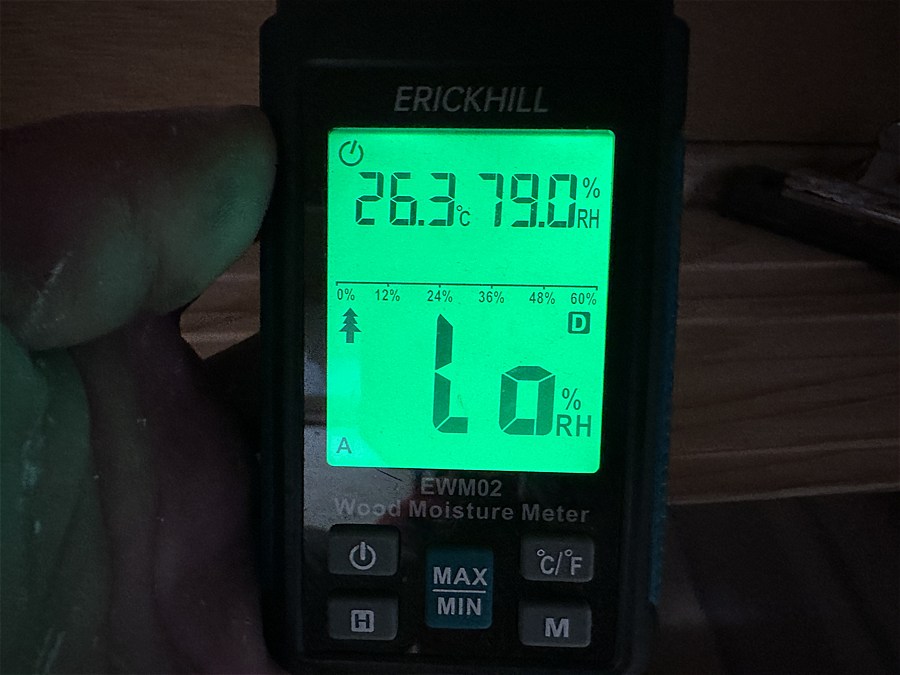 漆塗装後の温度と湿度