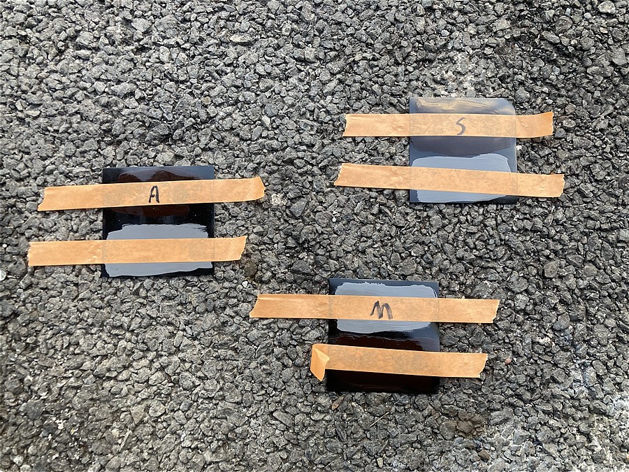 ゴムシートへの塗装、密着テスト結果１