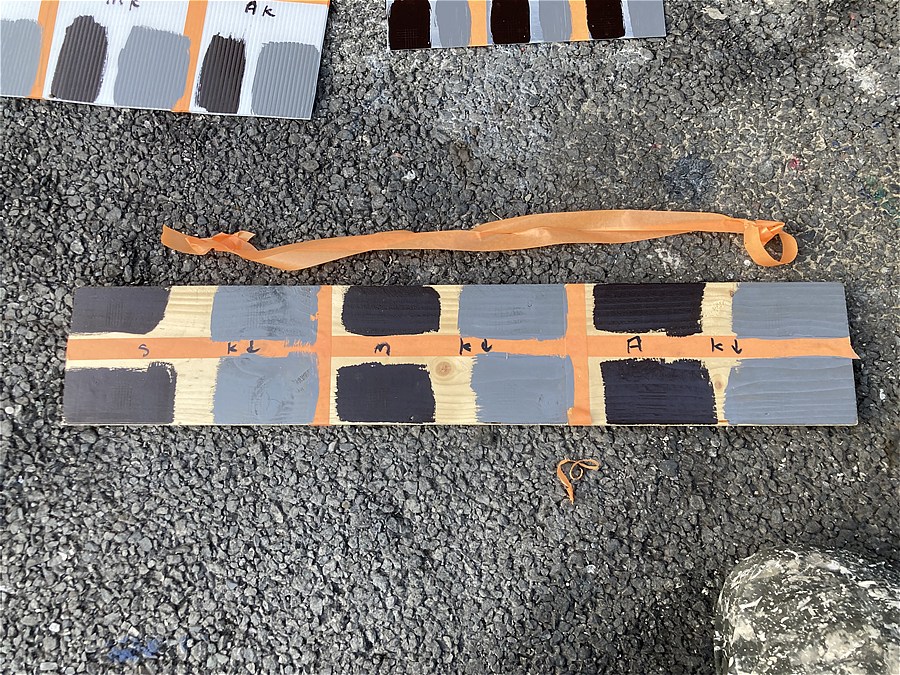 木部への塗装の試験体：紙テープ結果