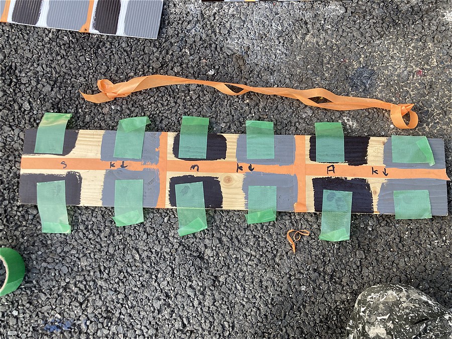 木部への塗装の試験体：パイオランテープ