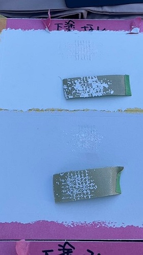 新品ケイカル板塗装 碁盤目試験 ガムテープ１