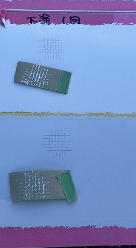 新品ケイカル板塗装 碁盤目試験 ガムテープ２