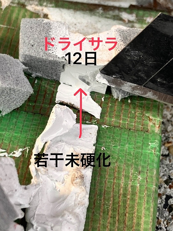 シーリング硬化後「DrySara（ドライサラ）」シャープ化学工業：12日