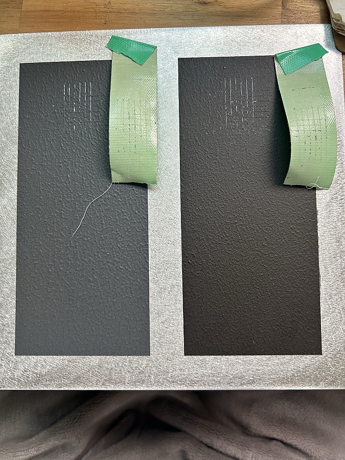 エクセルプライマーⅡ＋水性塗料の場合のクロスカット試験結果